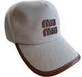 Miu Miu Beige Logo Cotton Cap