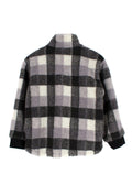 Stella McCartney Kids 10Y Plaid Grey Sherpa Fleece Jacket