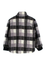Stella McCartney Kids 10Y Plaid Grey Sherpa Fleece Jacket