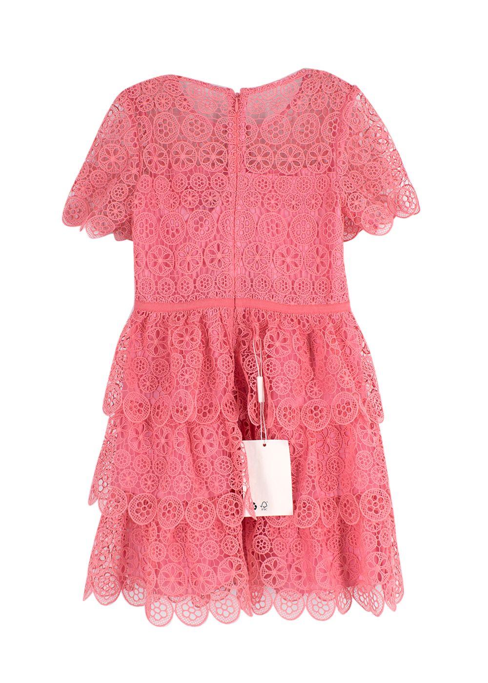 Self Portrait Kids  Pink Guipure  Lace Dress