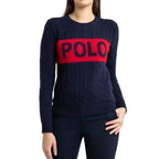 Polo Ralph Lauren Navy & Red Wool & Cashmere Logo Jumper
