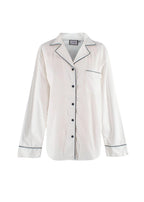 Poplin White Navy Trimmed Shirt