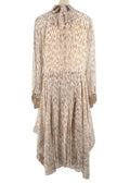 Chloe Tie-neck printed silk-georgette midi dress