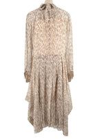 Chloe Tie-neck printed silk-georgette midi dress