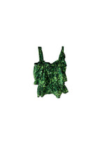 Clover print cotton tiered top