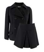 Miu Miu Black Wool Blend Double Breasted Jacket & A-line Mini Skirt
