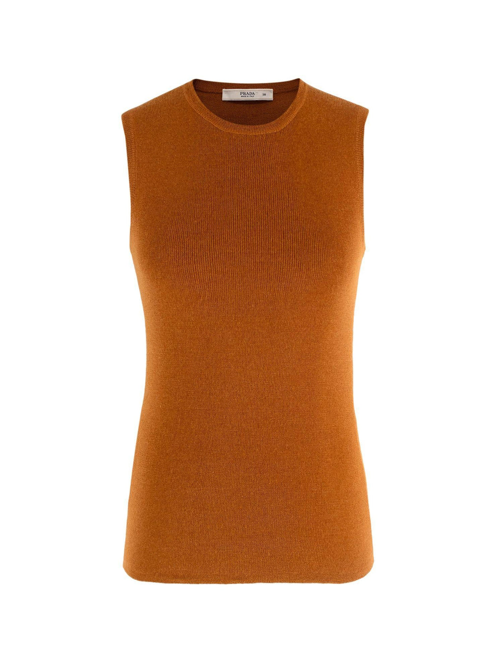 Prada Rust Silk And Cashmere Blend Top And Cardigan Set