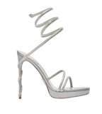 René Caovilla Silver Margot 120 Crystal-embellished Sandals