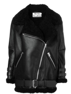 Black Velocite Shearling Jacket.
