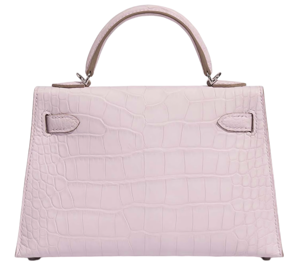 Mauve Pâle 20 cm Sellier Mississippiensis Alligator Matte Kelly  Palladium Hardware