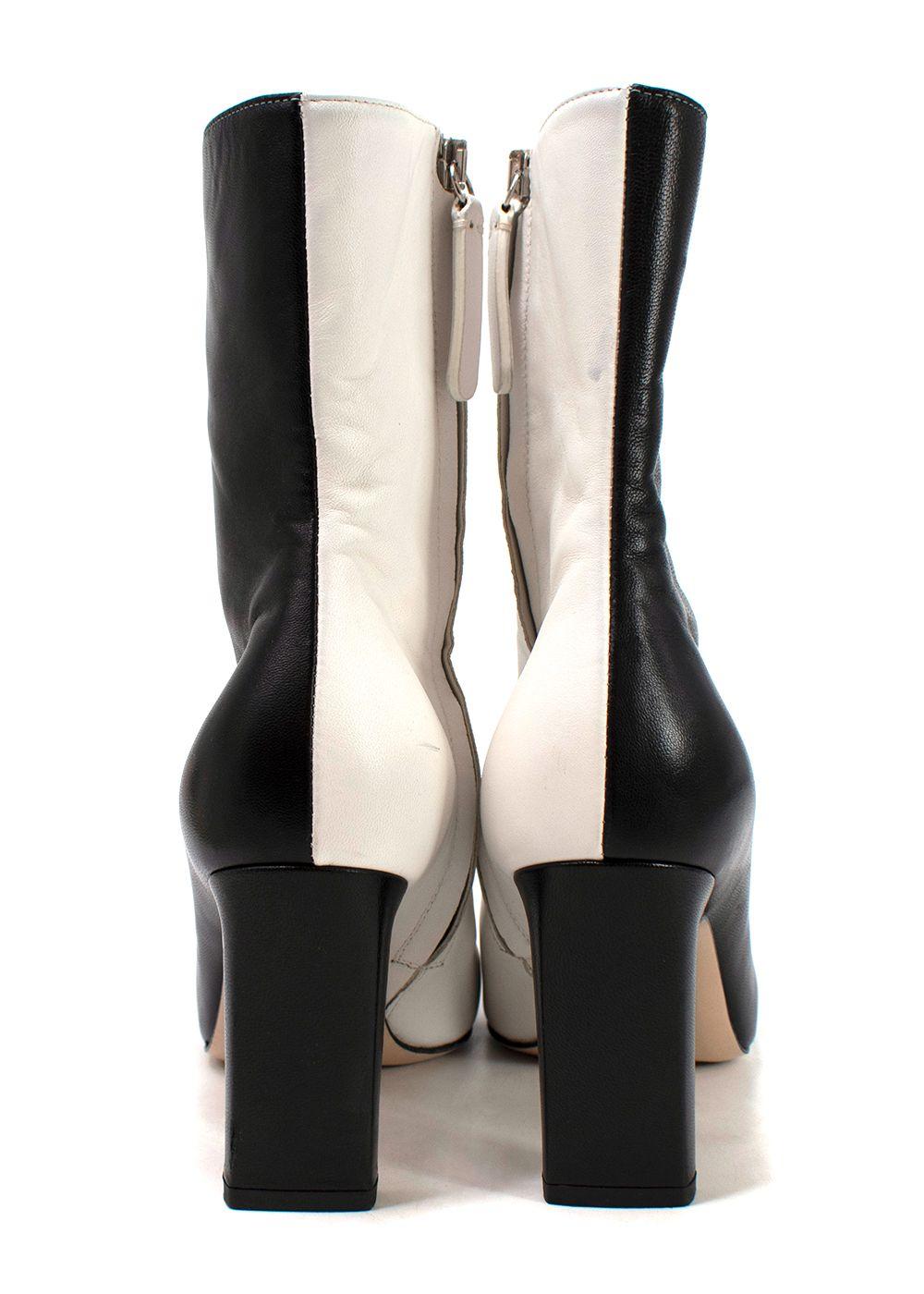 Wandler Two Tone Black and White Ankle Boots