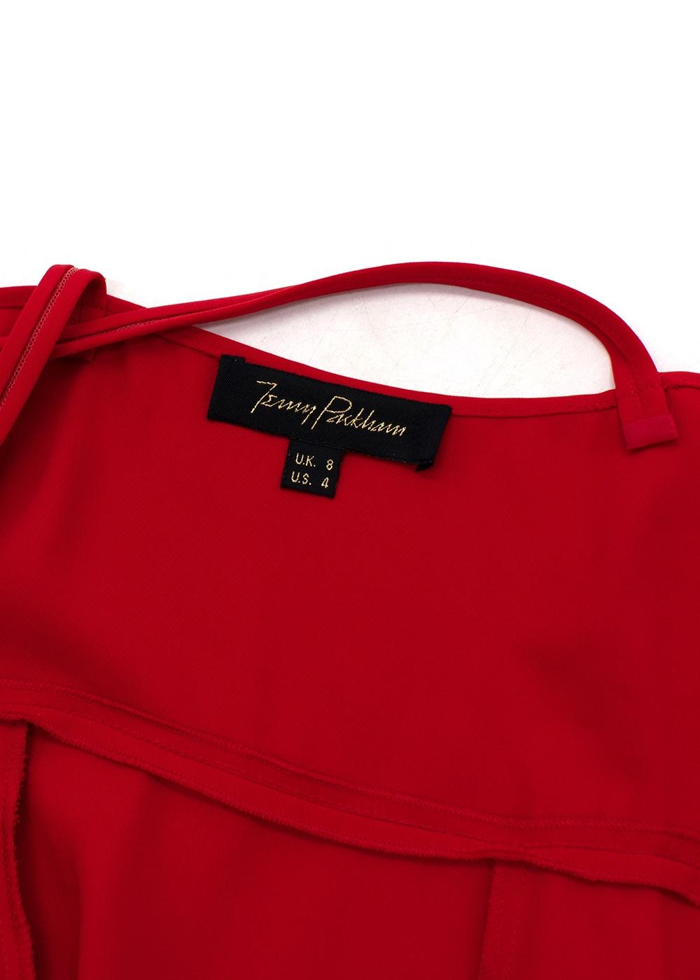Jenny Packham Red Sleeveless Midi Dress