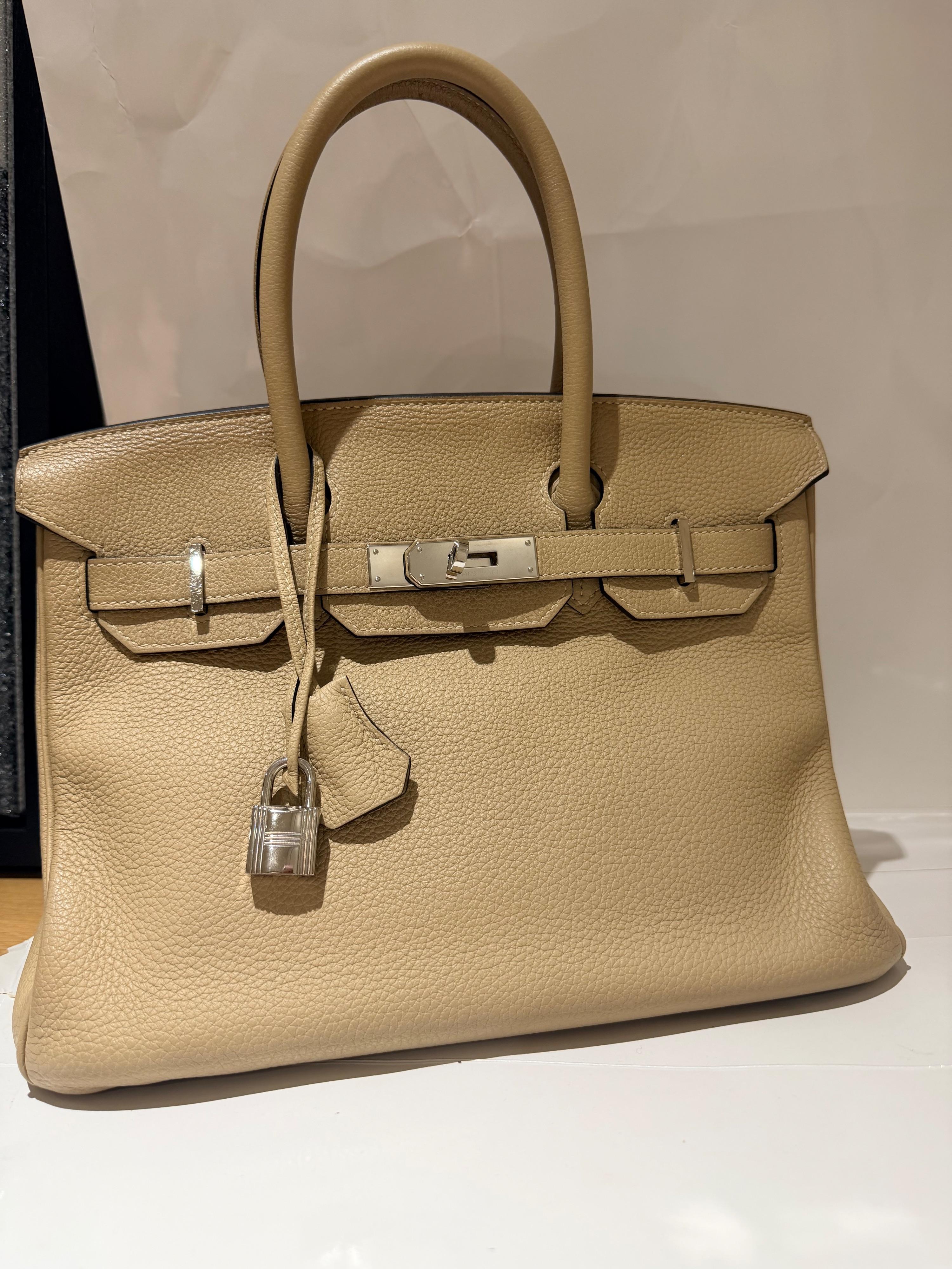Hermes Trench Togo Leather Birkin 30 Bag