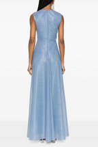 Talbot Runhof Draped Voile Maxi Dress