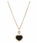 Rose Gold Black Happy Hearts Pendant Necklace