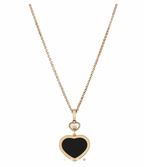 Rose Gold Black Happy Hearts Pendant Necklace