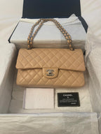 Chanel Beige Quilted Leather Double Flap Bag
