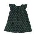 Black & Green Leaf Print Cotton Tunic Dress