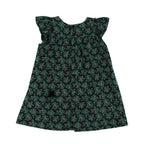 Black & Green Leaf Print Cotton Tunic Dress