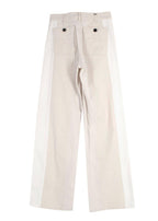 Dior Cream and White Two Toned  Wide Leg Jeans