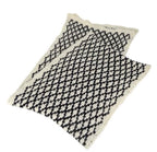 Ivory and Black Knitted Scarf with CC Logo Detail