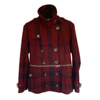 Burberry Brit Burgundy/Black Convertible High Neck Jacket