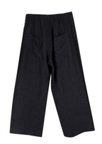 Momoni Dark Grey Linen Wide Leg Trousers