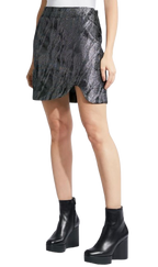 Ganni Metalic Printed Mini Skirt