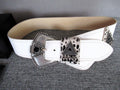 Saint Laurent White Leather Western Corset Belt