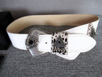 Saint Laurent White Leather Western Corset Belt