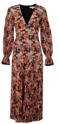 Borgo De Nor Red Floral Alexis Midi Dress