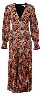 Borgo De Nor Red Floral Alexis Midi Dress