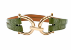 Green Crocodile Waist Belt - Size 75