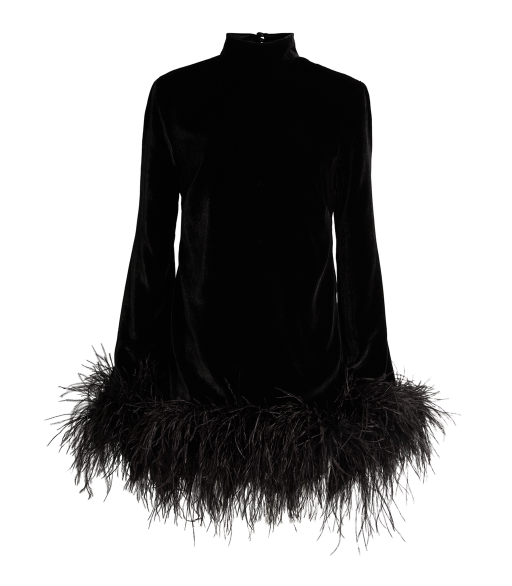 Taller Marmo Gina Feather-Trim Minidress