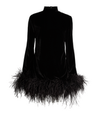 Taller Marmo Gina Feather-Trim Minidress