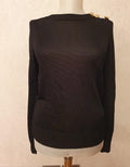 Balmain black Knit Button Embellished Jumper