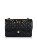 Black Caviar Quilted Jumbo Double Flap