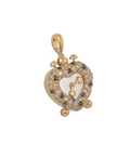 Bespoke Diamond & Sapphire Heart Clock Pendant