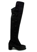 Valentino Black Suede Rockstud OTK Boots