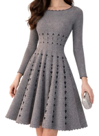 Alaia Grey Fit And Flare Dress