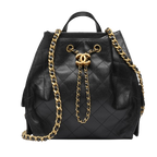 Chanel Current Season Medium Black Calf Leather Hobo With Receipt