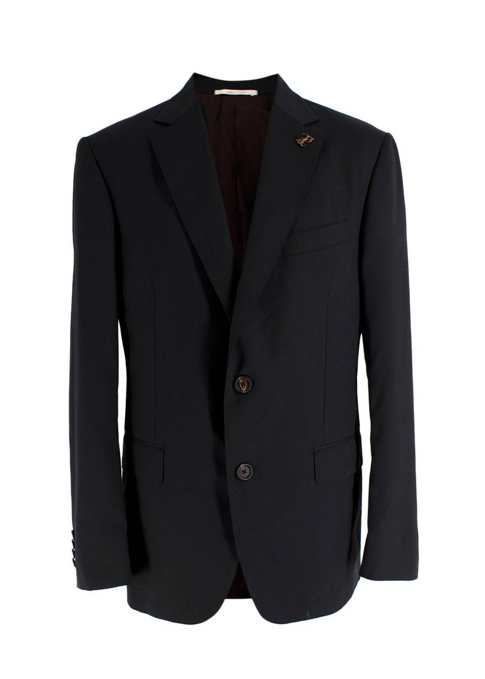 Pal Zileri Black Single Breasted Wool Blazer