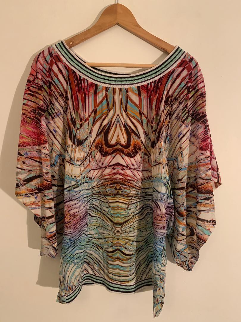 Byblos Printed Silk Boho Top