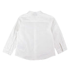 Brums Baby Boy White Cotton Long Sleeve Button-Down Shirt