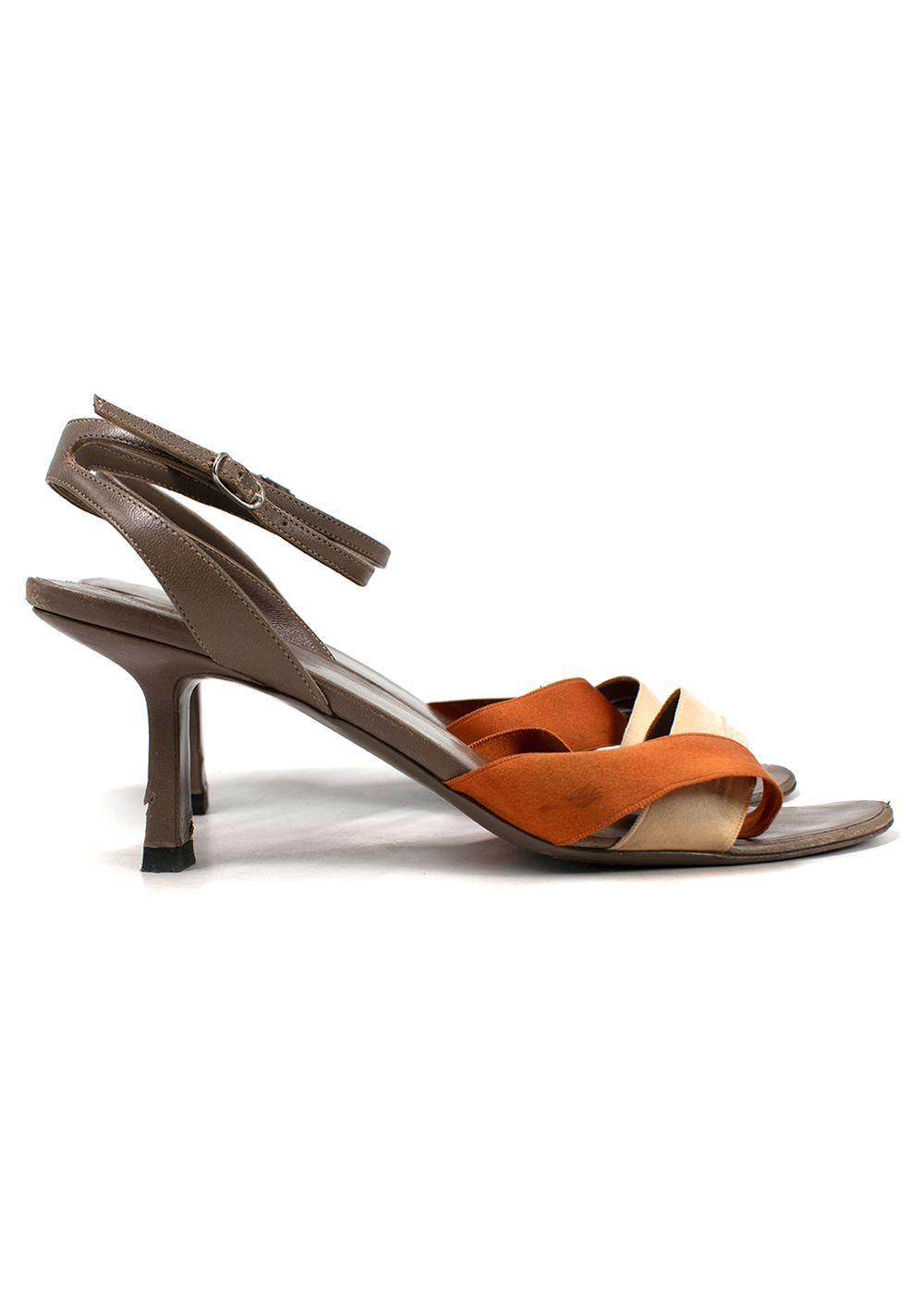 The Row Ribbons Leather and Satin Sandals