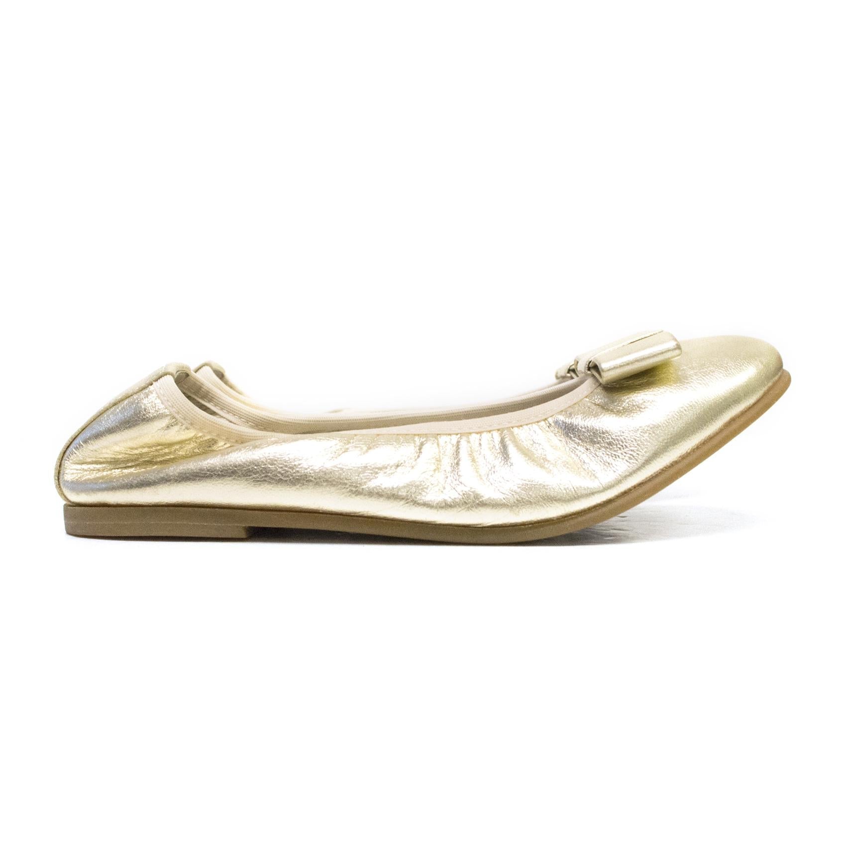 Equerry Metallic Gold Ballerina Shoes