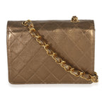 Chanel Metallic Quilted Lambskin Extra Mini Square Flap Bag