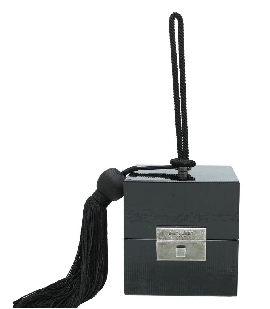 Saint Laurent Black Patent Leather Box Bag