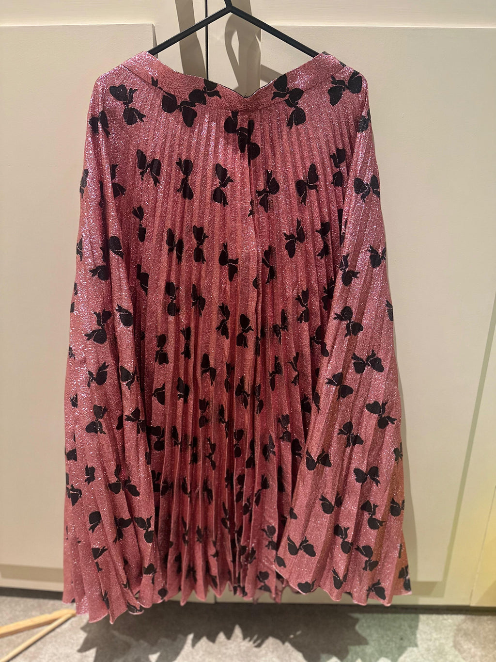 Gucci Iridescent bow lurex pleated skirt