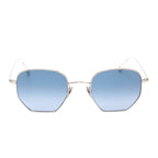Garrett Leight Liberty Silver & Blue Gradient Octagonal Sunglasses